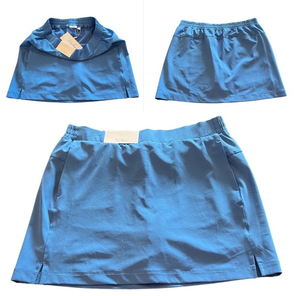 Lady Hagen 17” Perforated Shorts Underneath Capri Blue Athletic Skort M - Picture 1 of 7